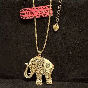 Betsey Johnson Gold-Tone Elephant Necklace